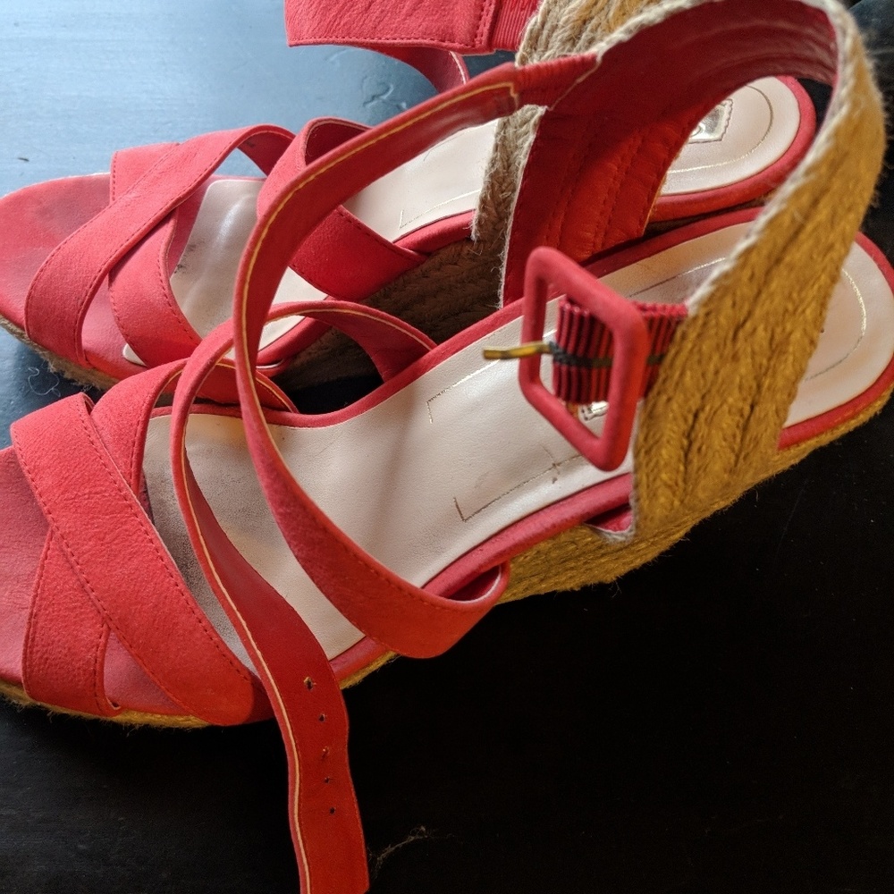 Strappy Bamboo Wedges